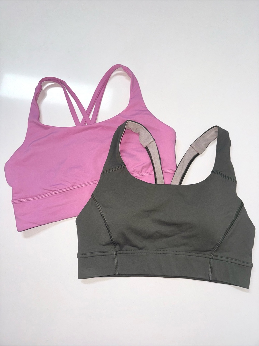 lululemon athletica Pink & Olive Cross-Back Sports Bras